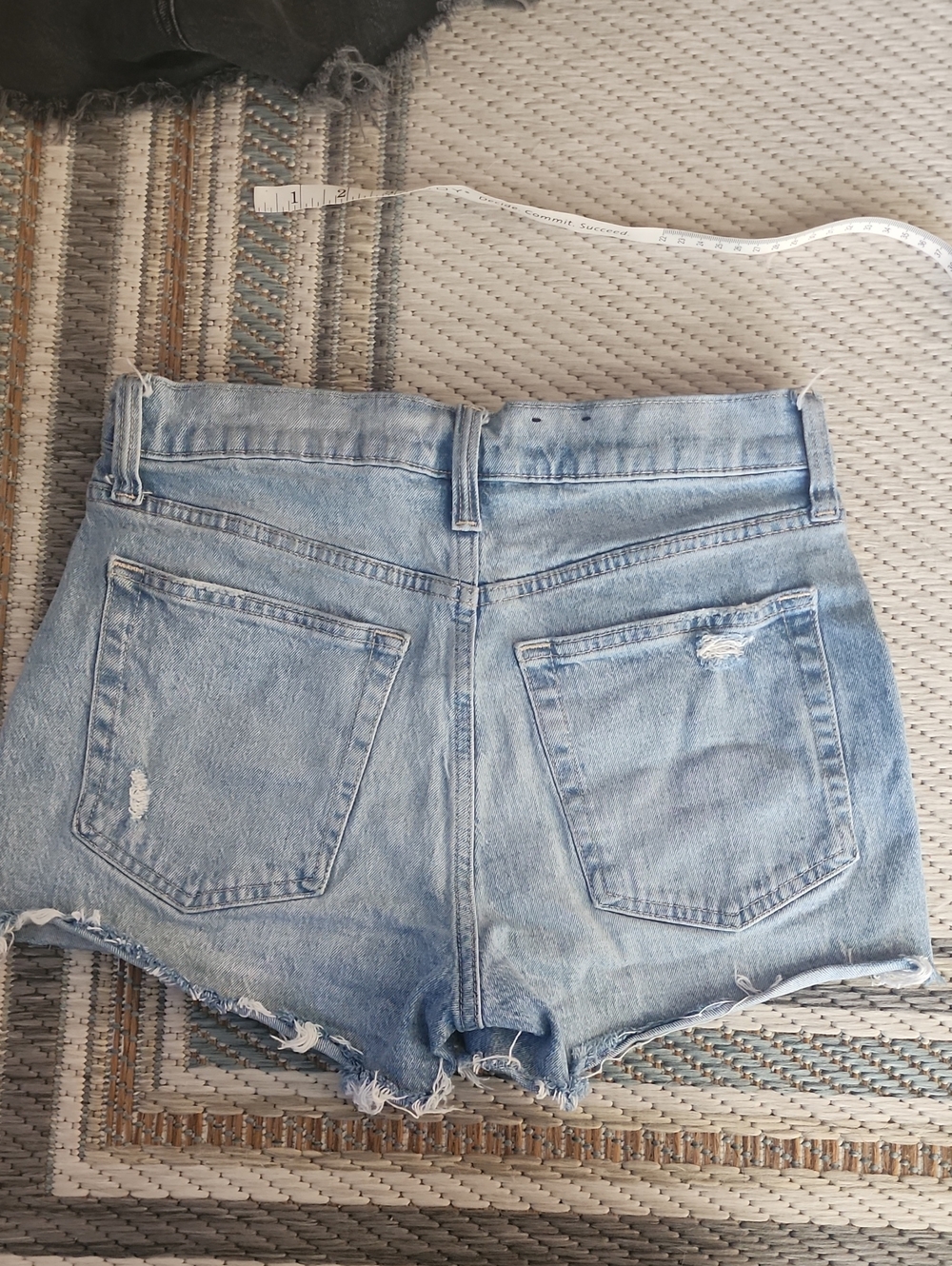 GAP Light Blue Distressed High-Rise Denim Shorts